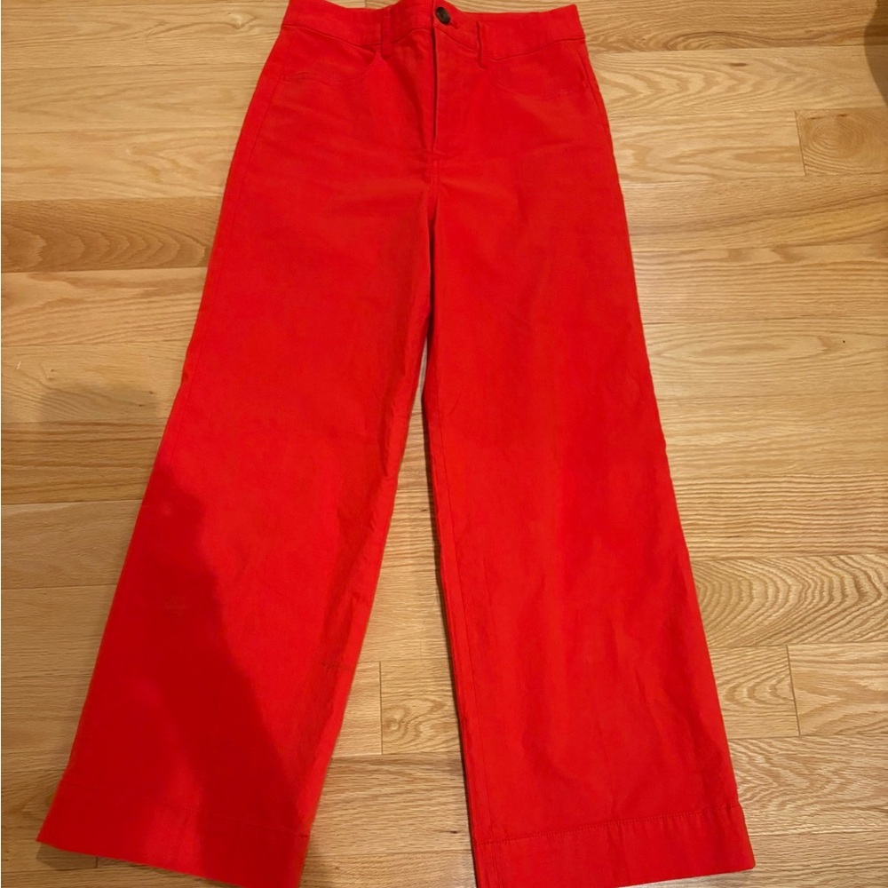 J. Crew Bright Red Wide Leg Pants - PETITE LENGTH